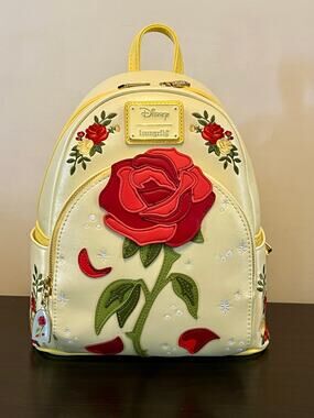 Loungefly Disney Beauty and The Beast Rose Shimmer Mini Backpack